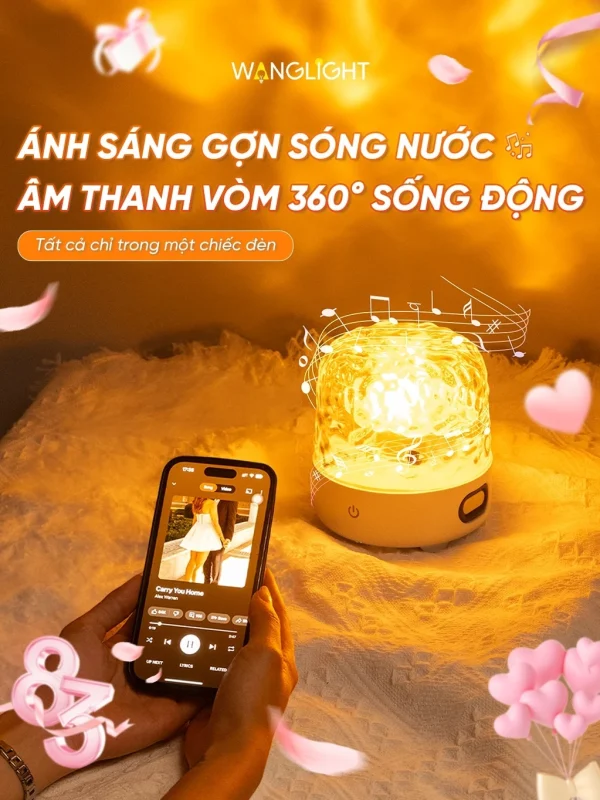 Đèn Loa Không Dây 2in1 - Hiệu Ứng Sóng Nước