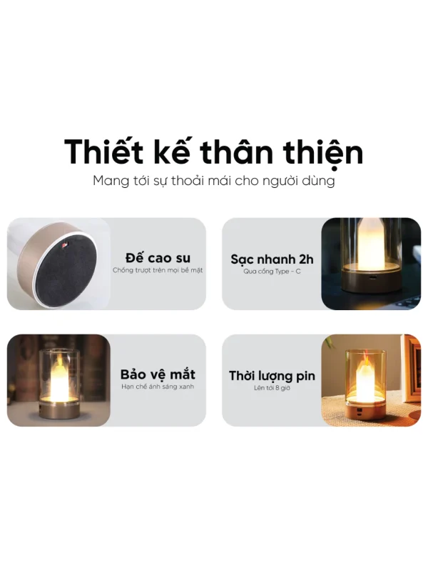 Đèn Nến Cảm Biến, Trang trí phòng ngủ phòng khách - Image 2