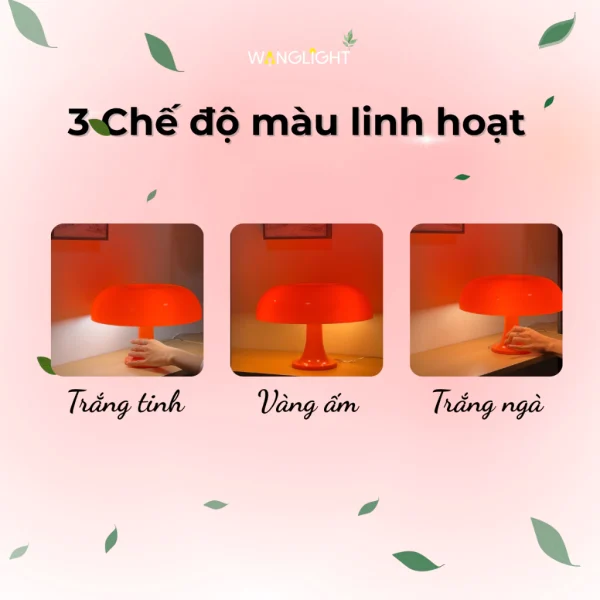Đèn Bàn Hình Nấm Đan Mạch Màu Cam - Image 3